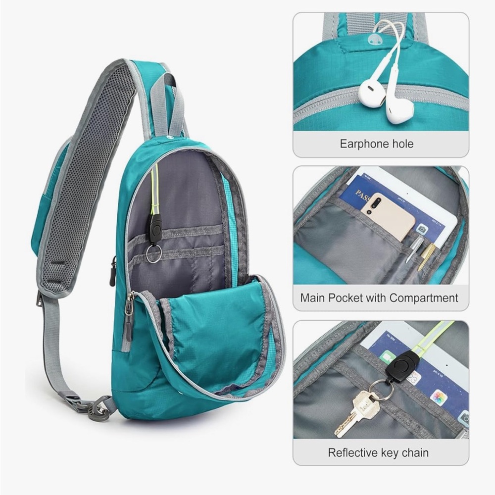 G4FREE | Teal Sling Unisex Bag with Padded Strap | Reversible Sides | Brand New - Picture 5 of 10